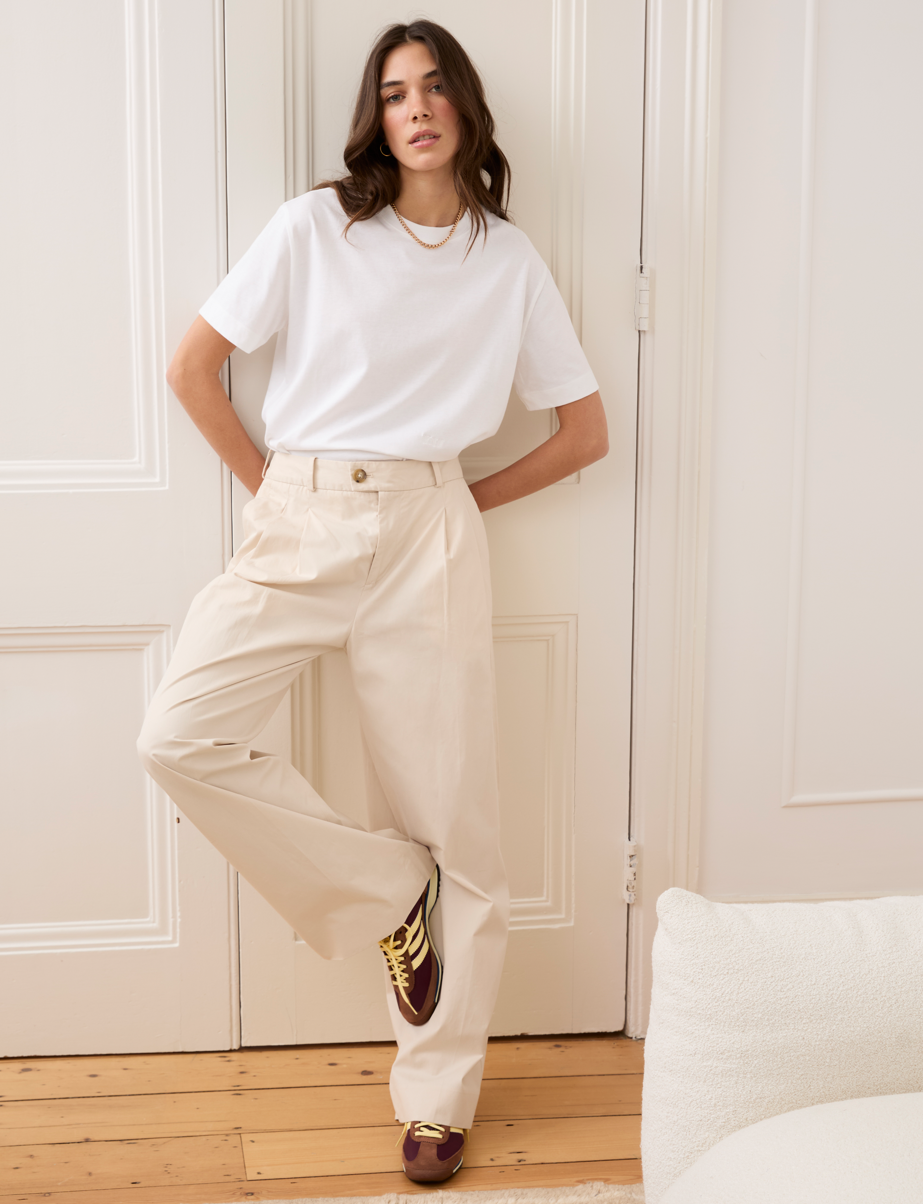 With Nothing Underneath Rampling Trouser: Cotton, Fawn