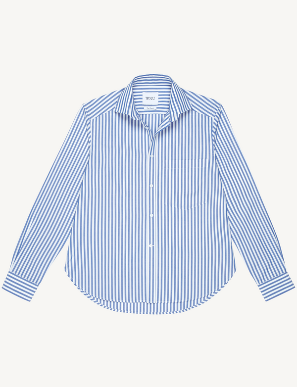 The Classic: Poplin, Royal Blue Stripe