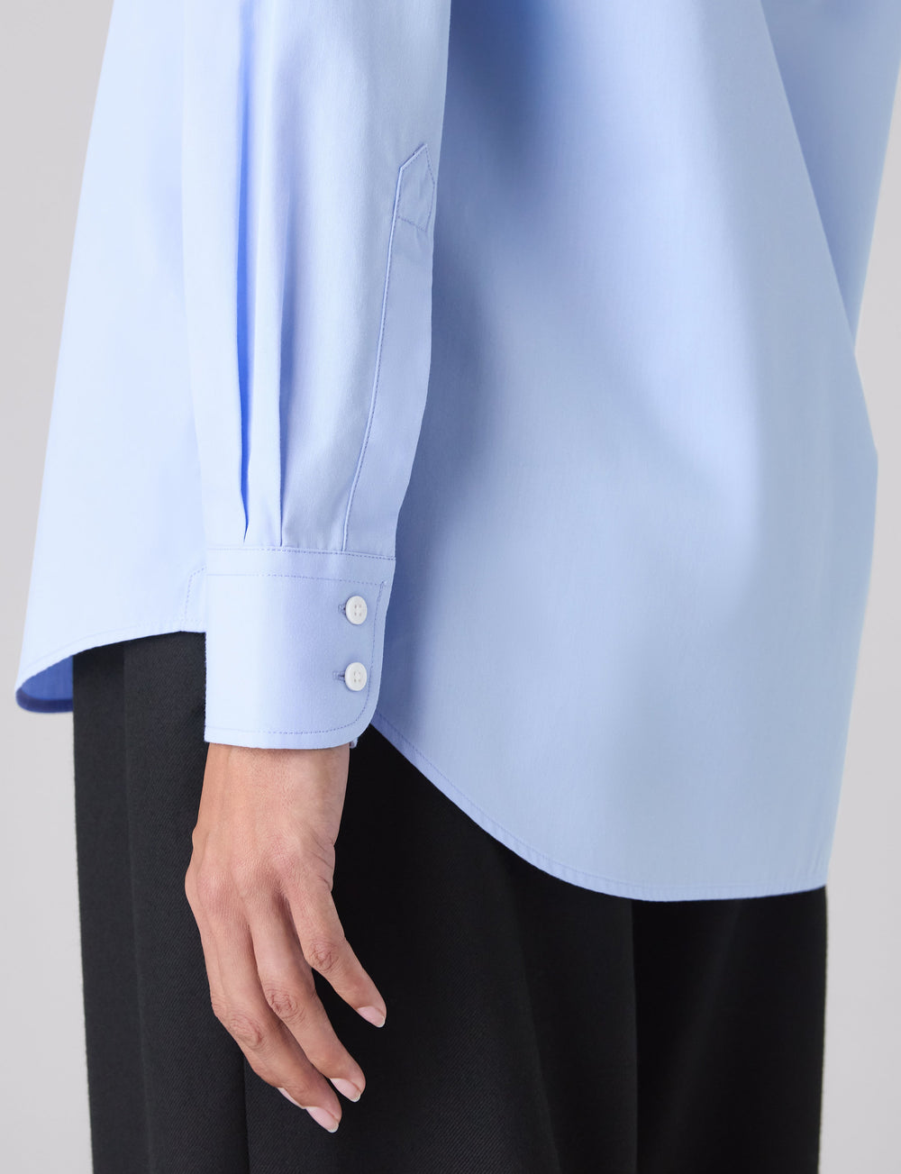 The Boyfriend: Fine Poplin, Sky Blue