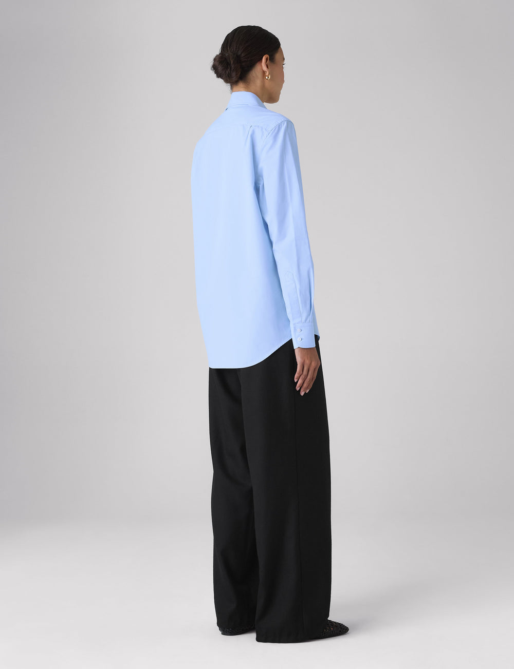 The Boyfriend: Fine Poplin, Sky Blue