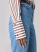 The Boyfriend Exaggerated Cuff: TENCEL™ Lyocell, Chocolate Stripe