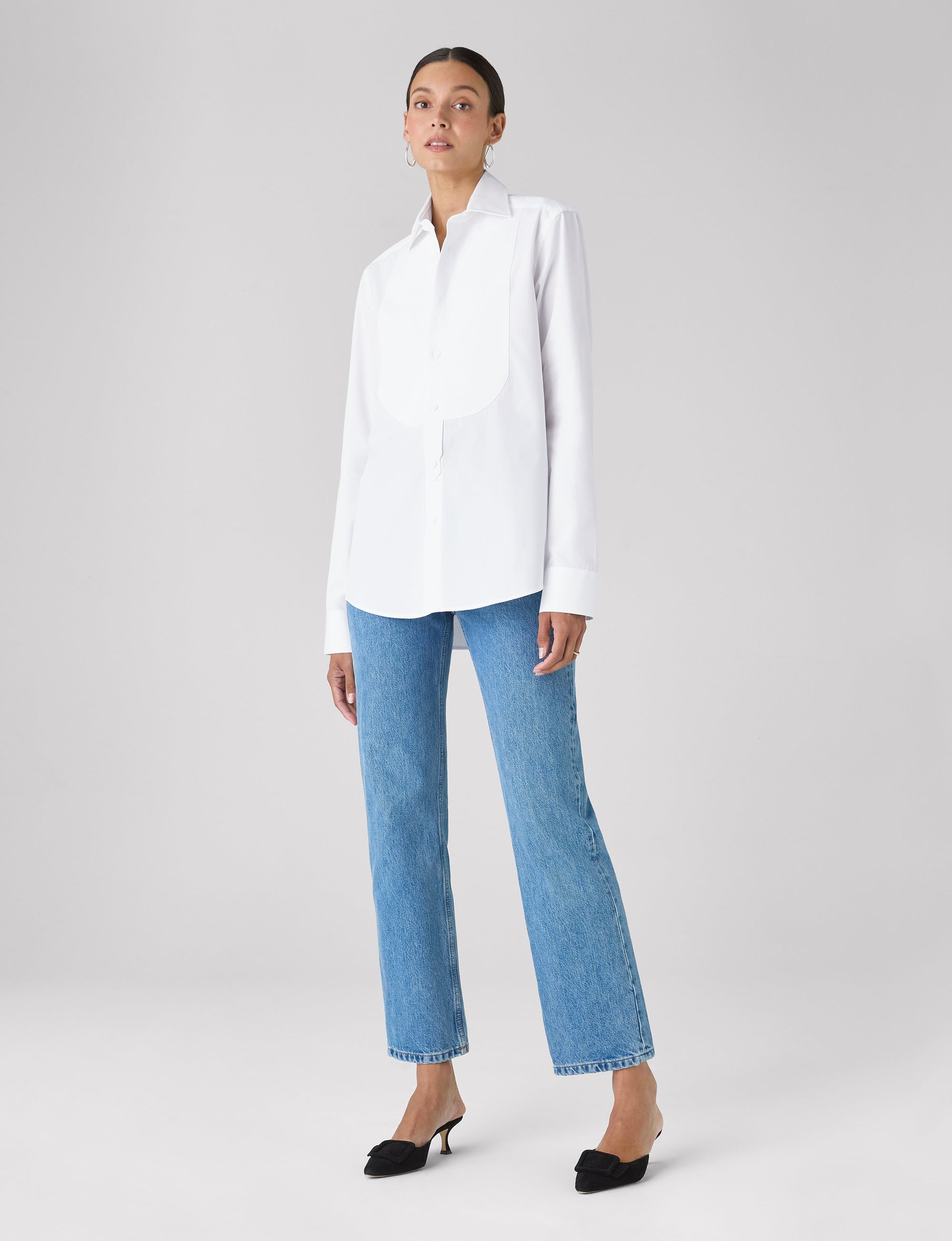 The Dress Shirt Curved Bib: Poplin, White