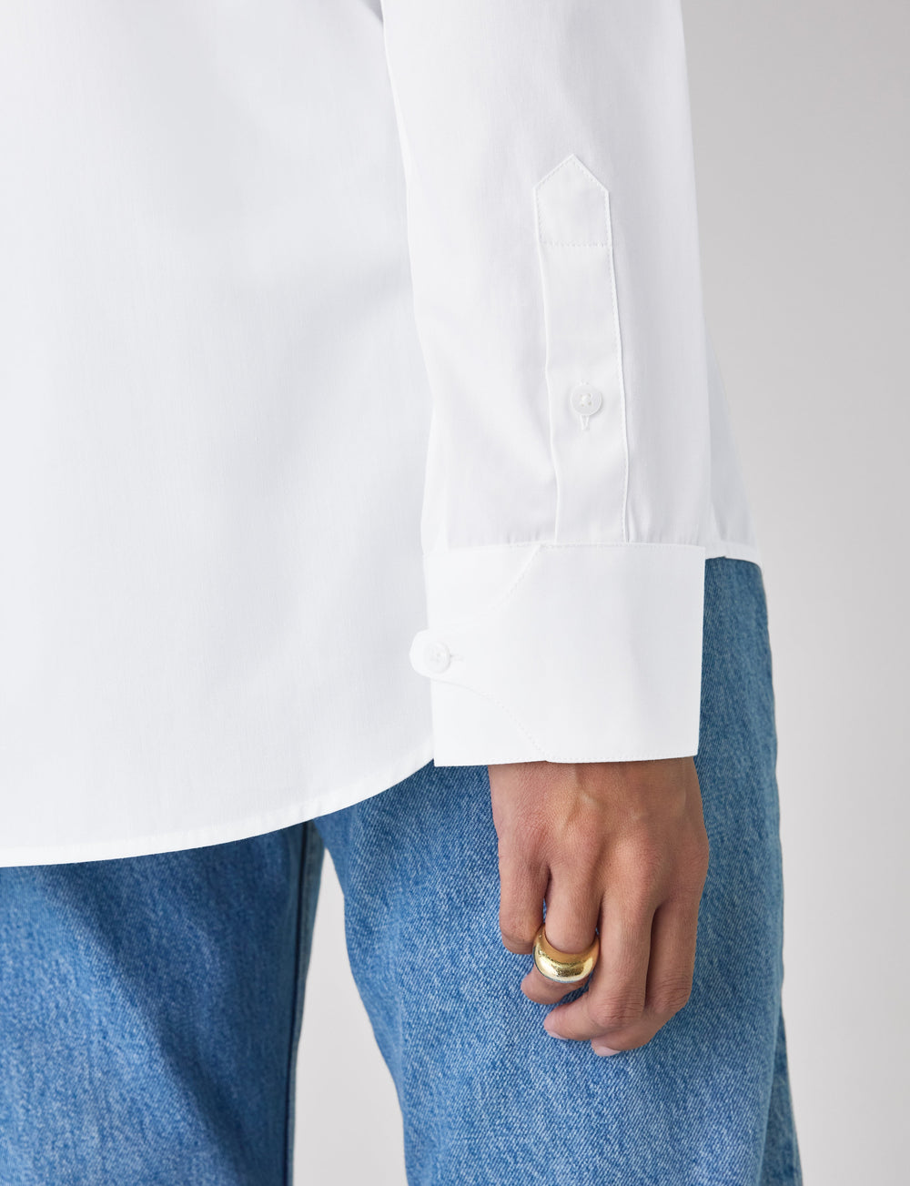 The Dress Shirt Curved Bib: Poplin, White
