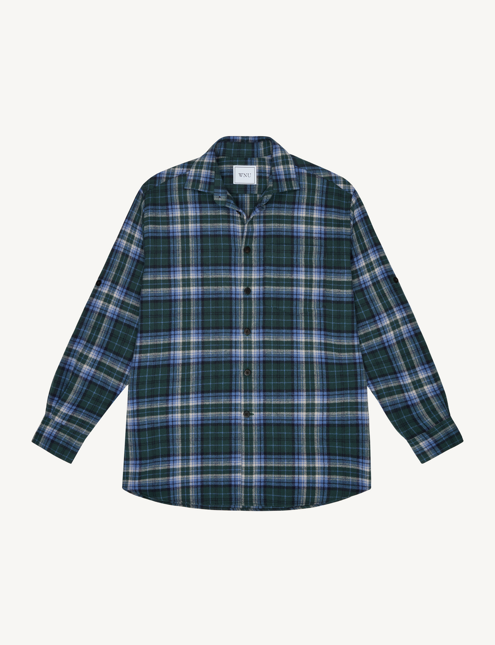 The Oversized: Thick Brushed, Blue and Green Check
