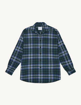 The Oversized: Thick Brushed, Blue and Green Check