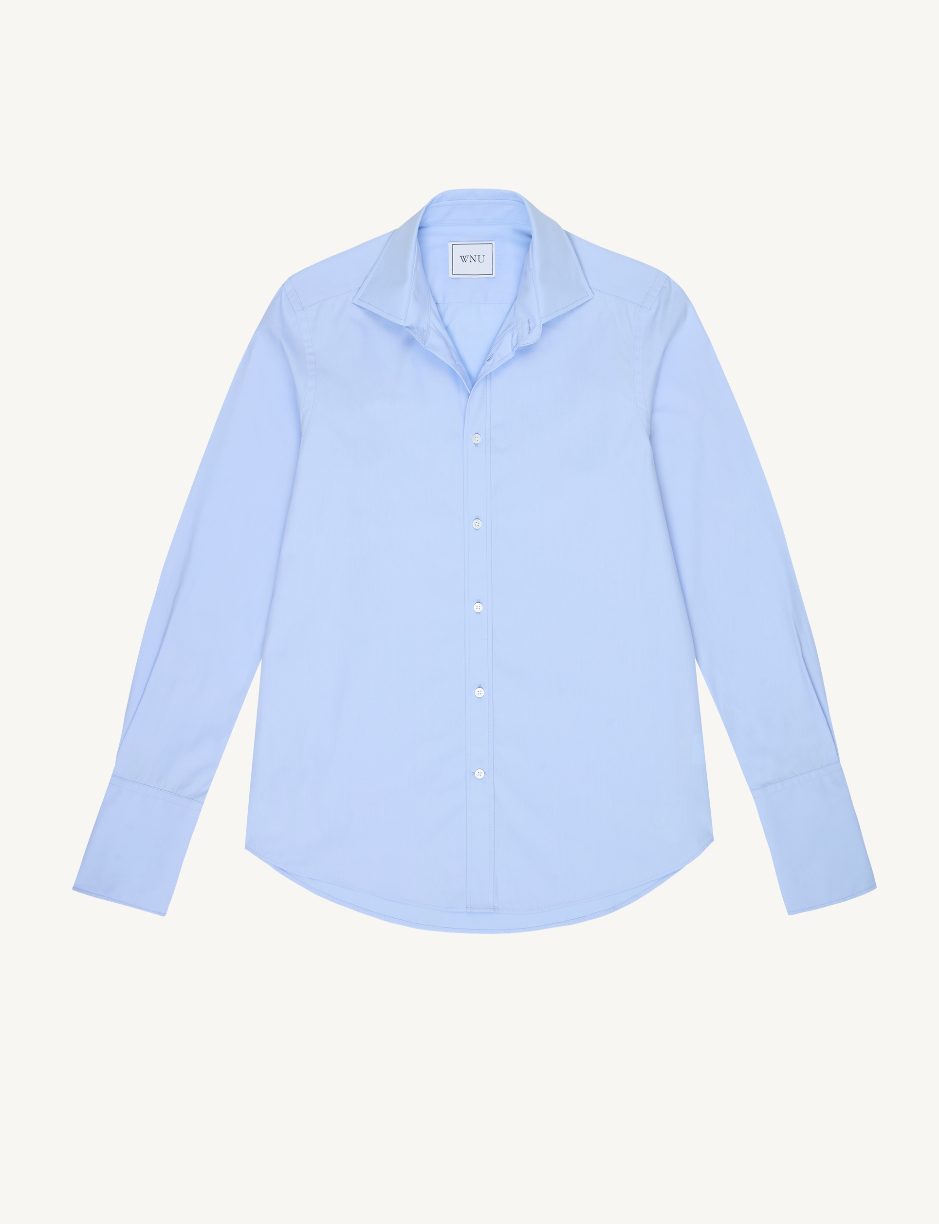 The Boyfriend Exaggerated Cuff: Fine Poplin, Sky Blue
