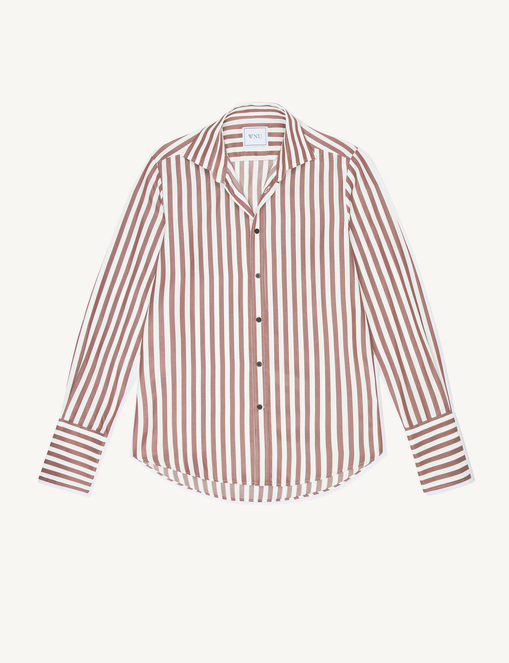 The Boyfriend Exaggerated Cuff: TENCEL™ Lyocell, Chocolate Stripe