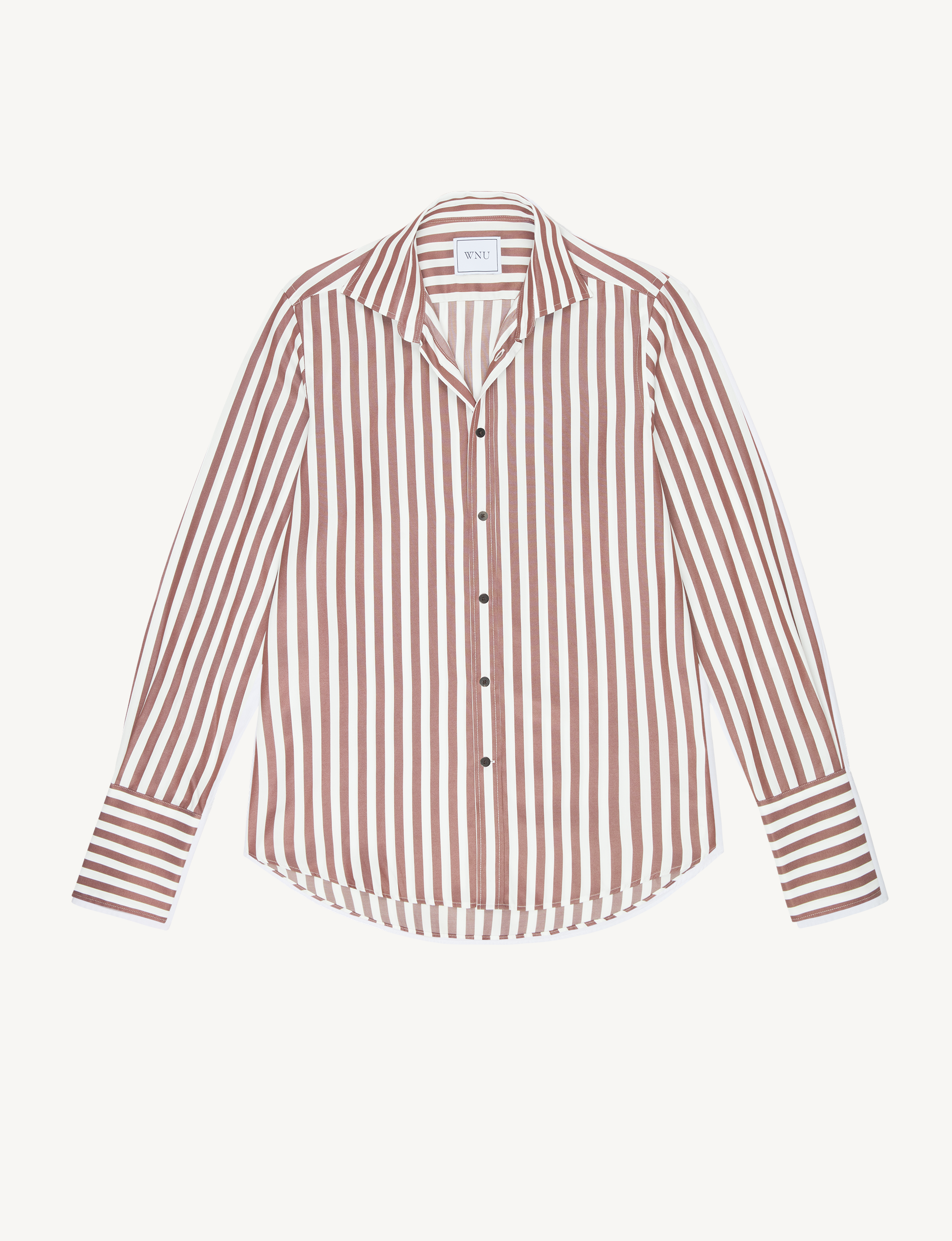 The Boyfriend Exaggerated Cuff: TENCEL™ Lyocell, Chocolate Stripe