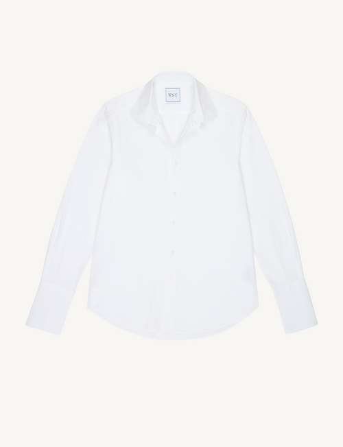 The Boyfriend Exaggerated Cuff: Fine Poplin, White
