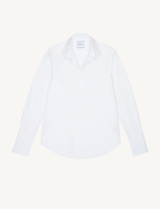 The Boyfriend Exaggerated Cuff: Fine Poplin, White
