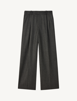 Rampling Trouser: Wool, Grey Herringbone