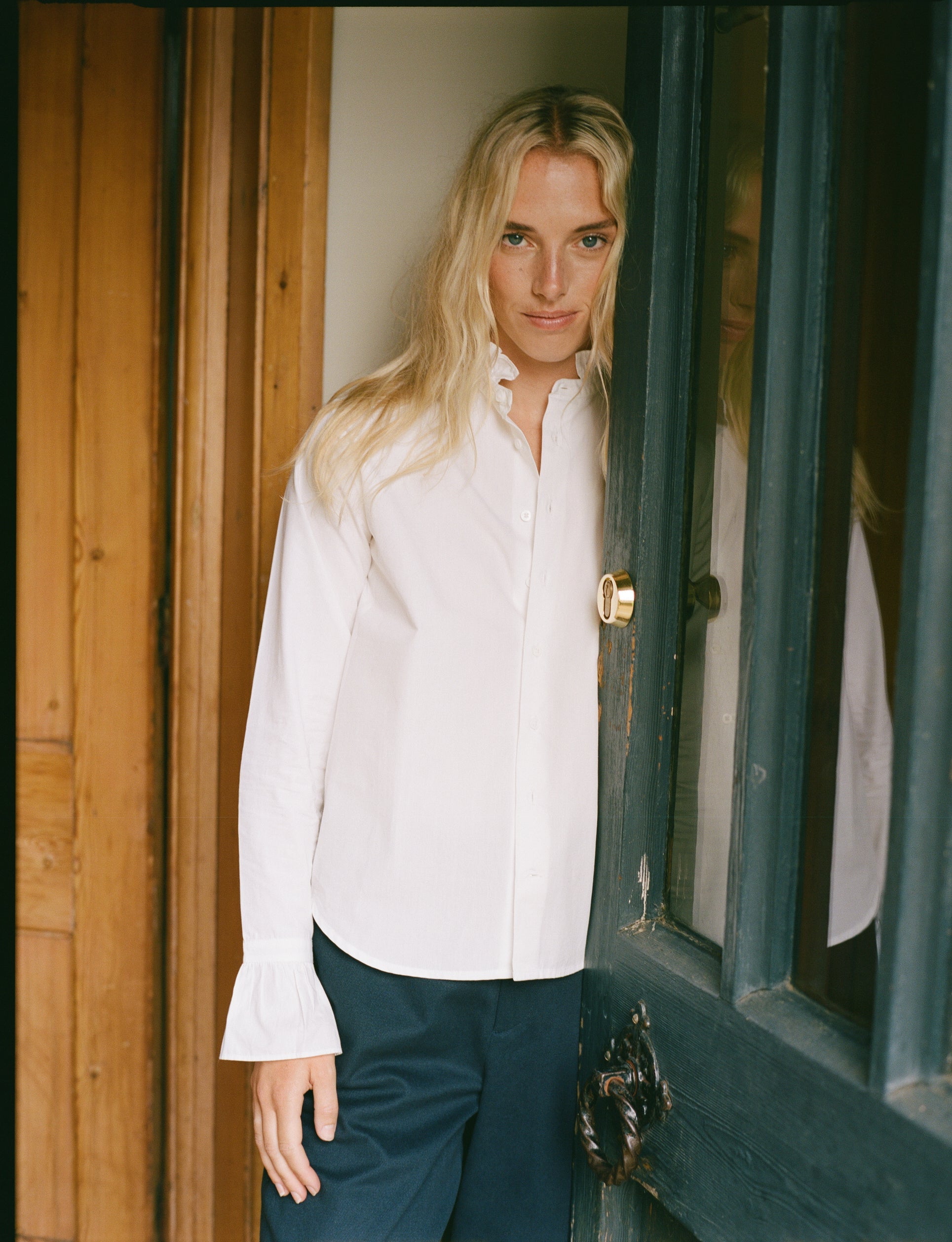 Kew Blouse: Fine Poplin, White