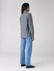 The Classic: Fine Brushed, Navy Blue Check