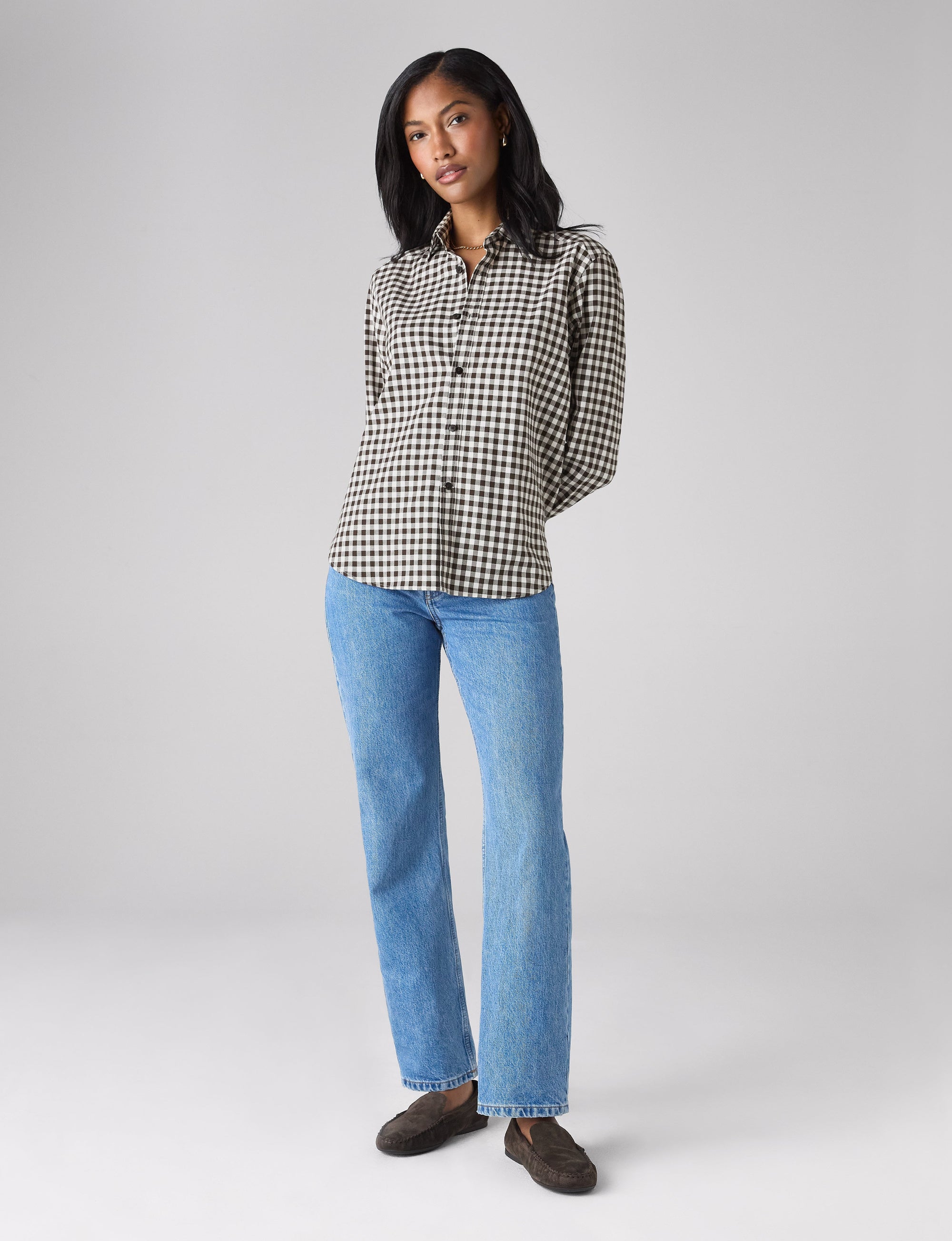 The Classic: Fine Brushed, Chocolate Gingham