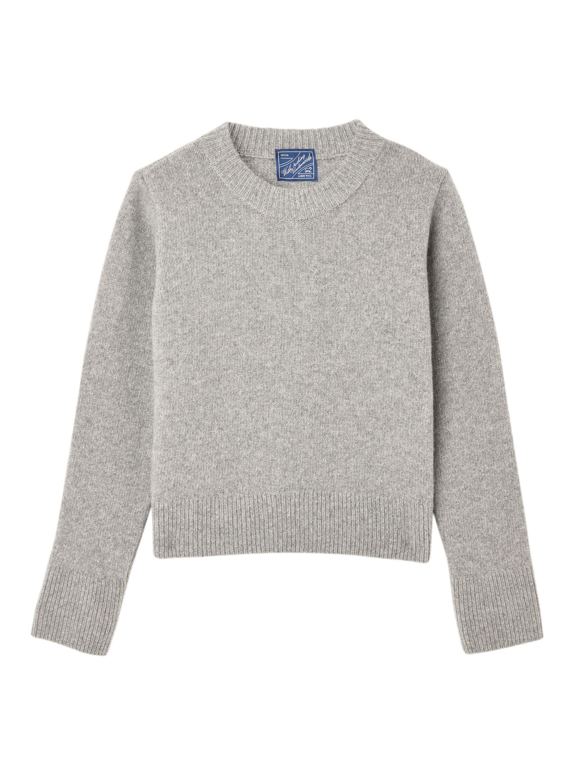 Devon Jumper: Wool, Mid Grey Melange