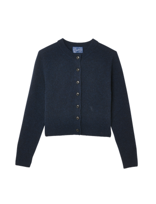 Jura Cardigan: Yak Wool, Navy Blue