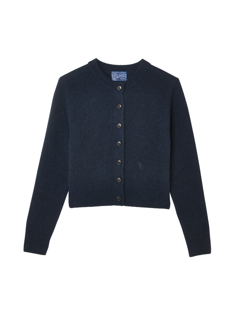 Jura Cardigan: Yak Wool, Navy Blue – With Nothing Underneath