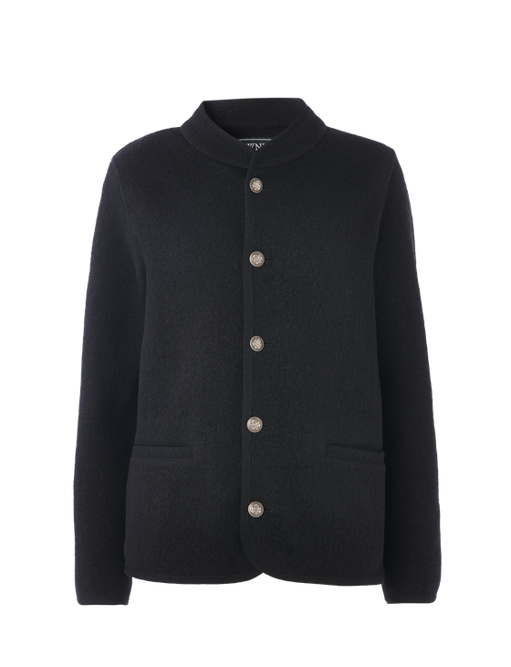 St James Jacket: Boiled Wool, Black