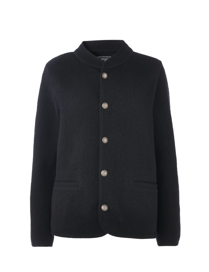 St James Jacket: Boiled Wool, Black