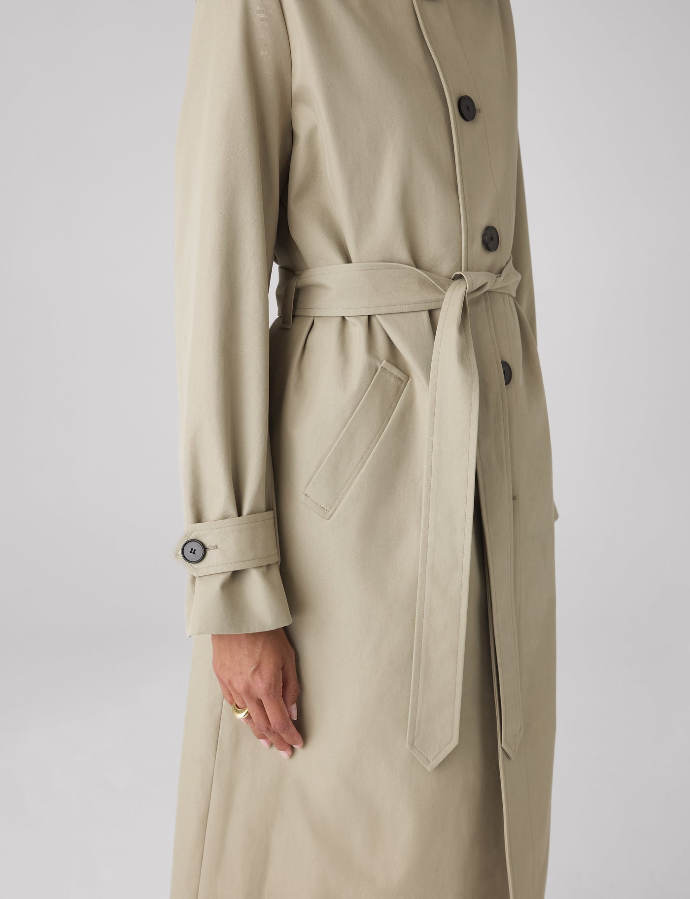 Chatsworth Car Coat: Cotton, Dark Stone