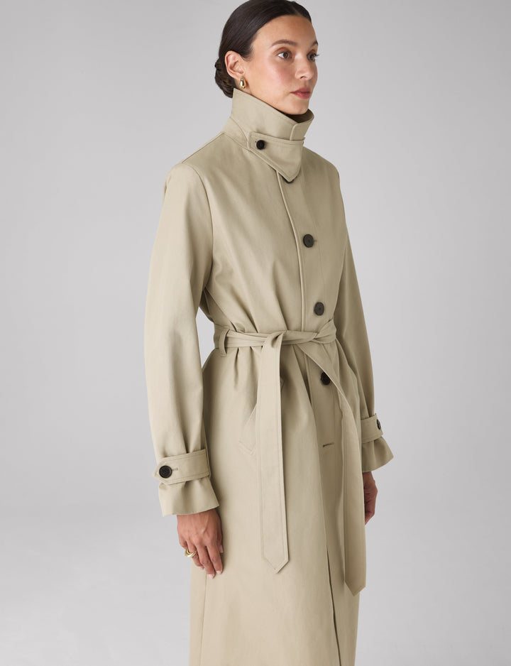 Chatsworth Car Coat: Cotton, Dark Stone