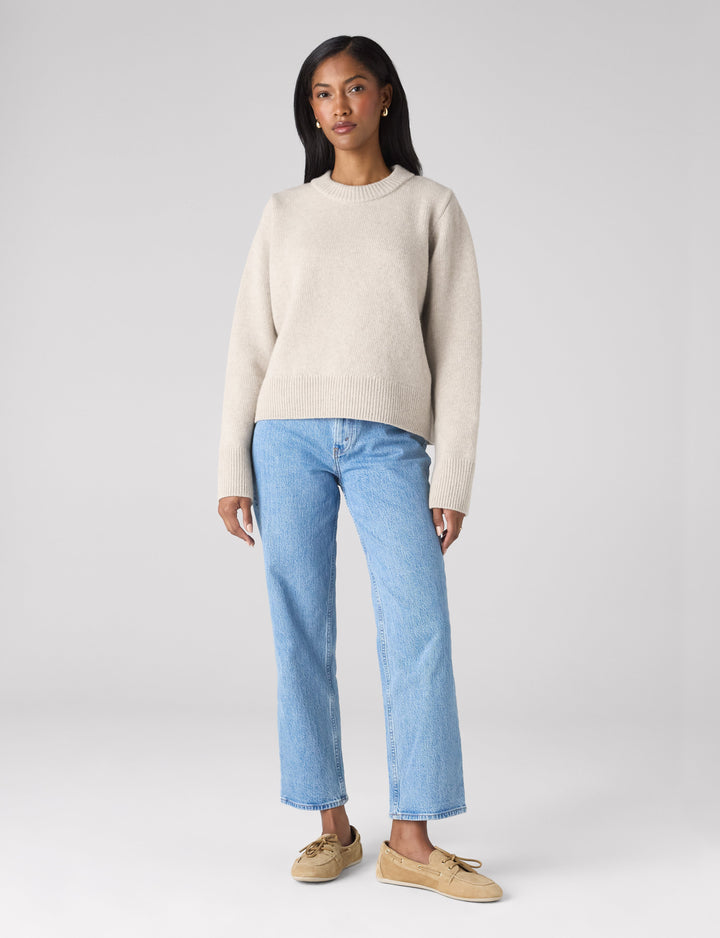 Devon Jumper: Wool, Oatmeal
