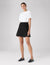 Romy Mini Skirt: Boiled Wool, Black