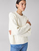 Devon Cable Jumper: Wool, Cream