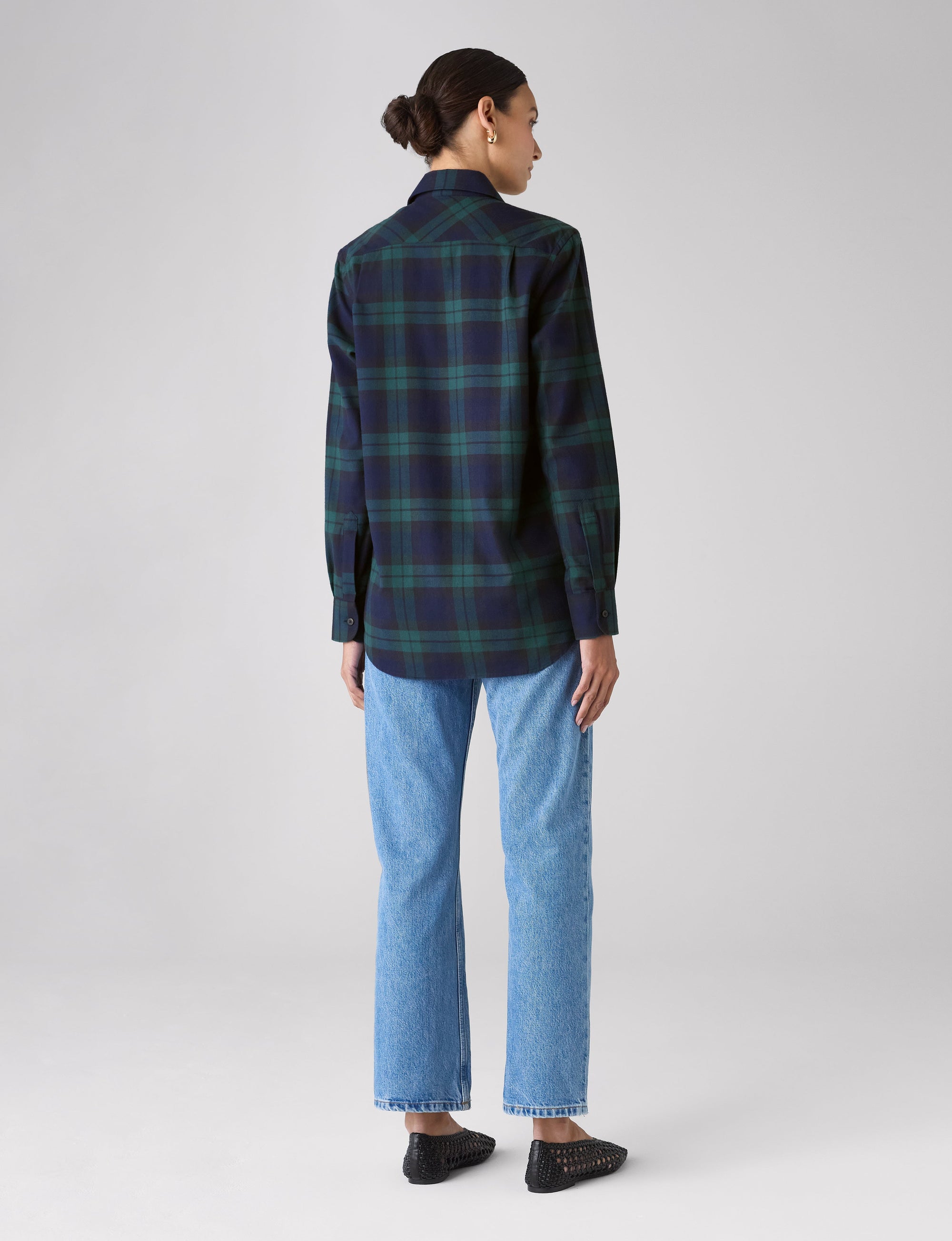 The Boyfriend: Fine Brushed, Heritage Green Check