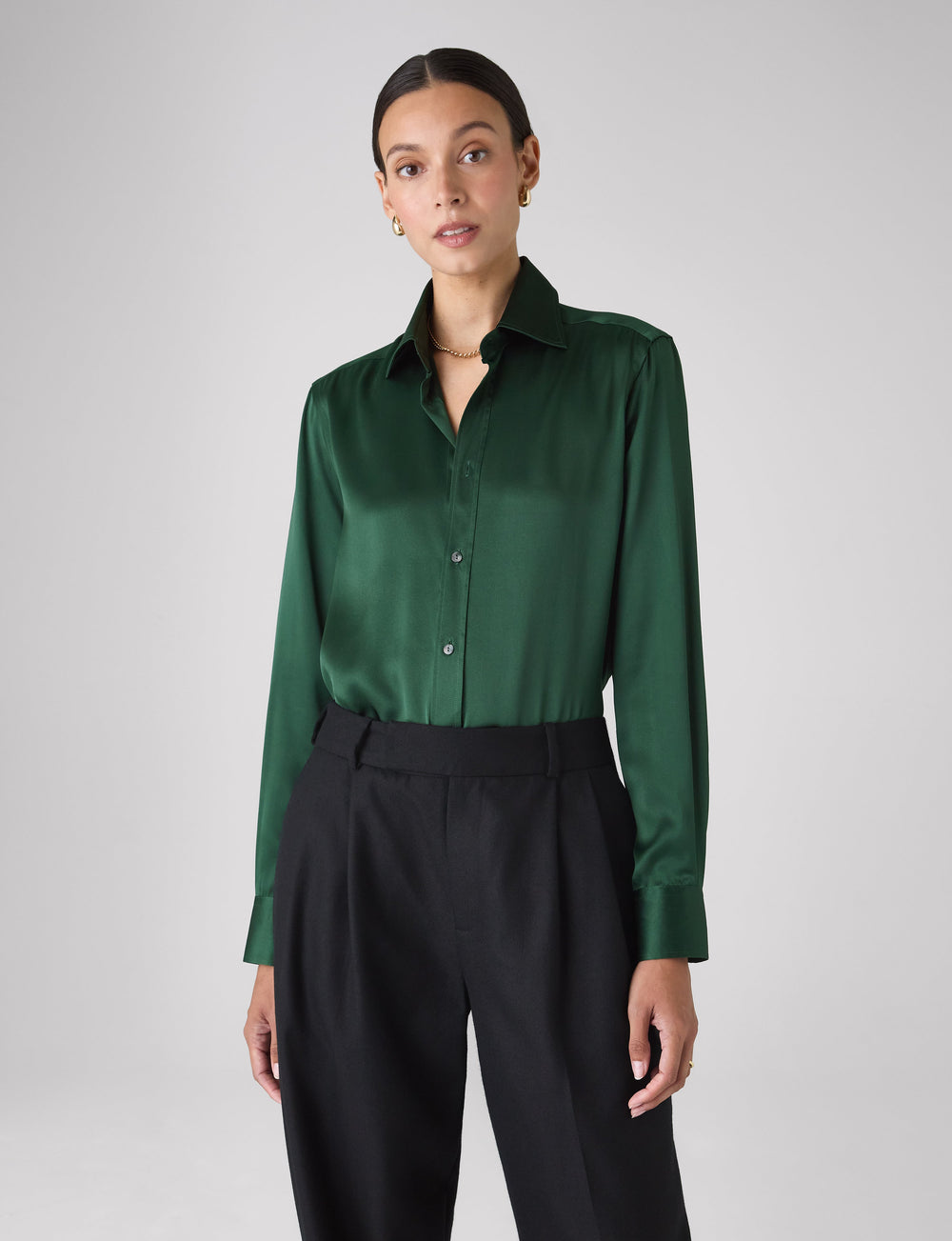 The Boyfriend: Silk Satin, Emerald Green – With Nothing Underneath