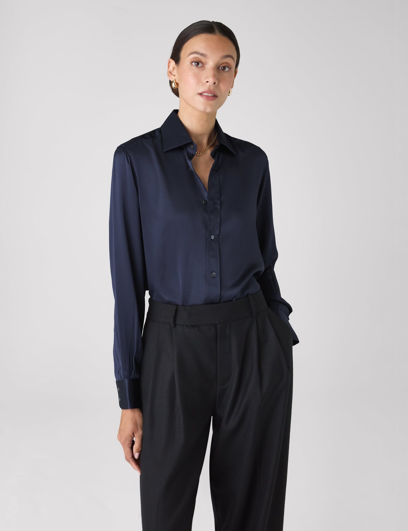 black starry dress The Boyfriend: Silk Satin, Navy – With Nothing Underneath
