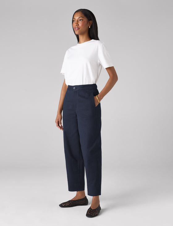 Chartwell Trouser: Cotton Twill, Navy Blue