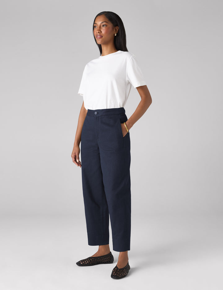 Chartwell Trouser: Cotton Twill, Navy Blue