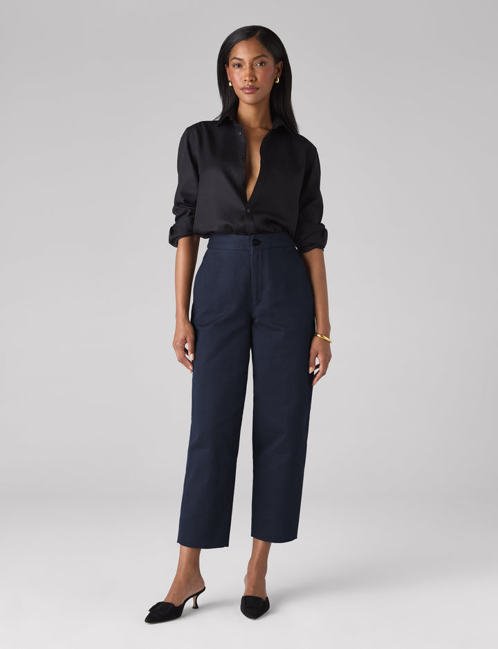 Chartwell Trouser: Cotton Twill, Navy Blue