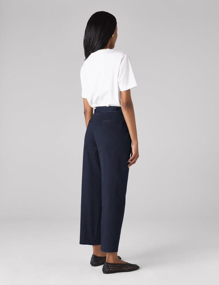 Chartwell Trouser: Cotton Twill, Navy Blue