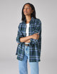 The Oversized: Thick Brushed, Blue and Green Check