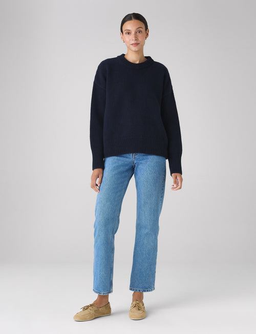 Cornwall Jumper: Wool, Navy