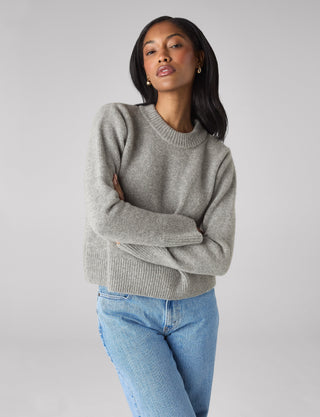 Devon Jumper: Wool, Mid Grey Melange