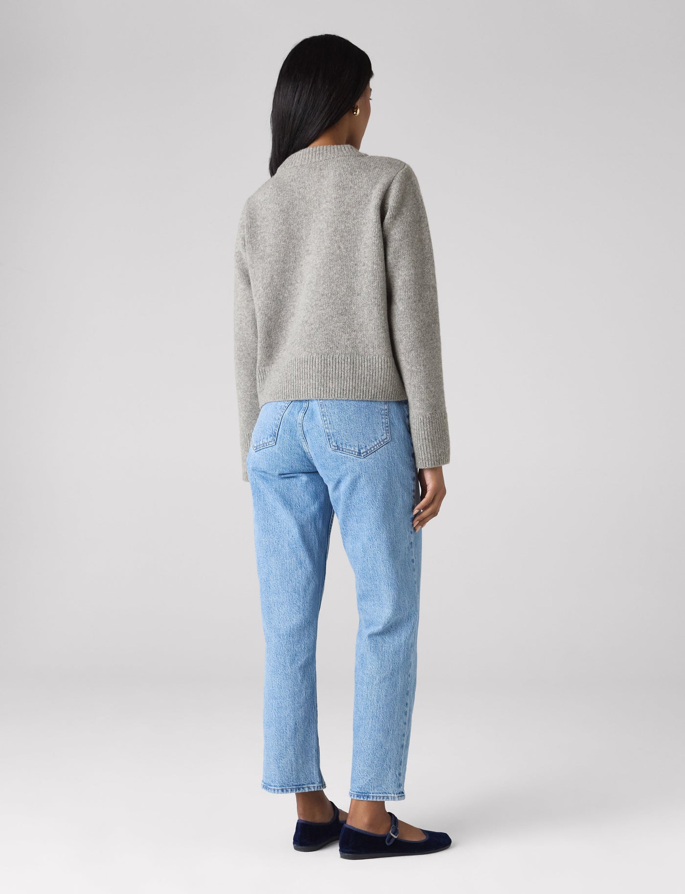 Devon Jumper: Wool, Mid Grey Melange