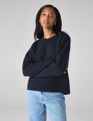Devon Jumper: Wool, Navy Blue