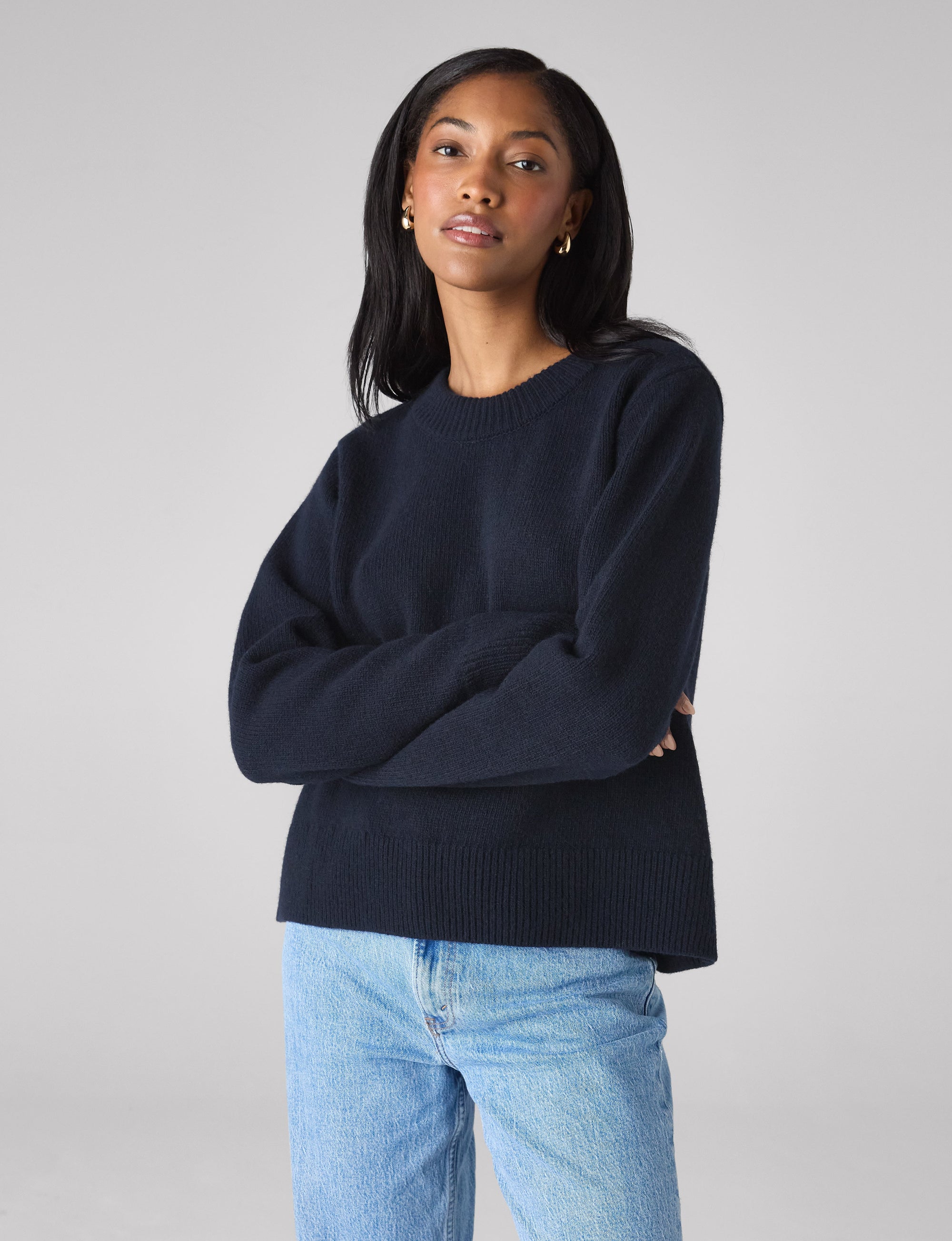 Devon Jumper: Wool, Navy Blue