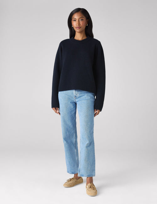 Devon Jumper: Wool, Navy