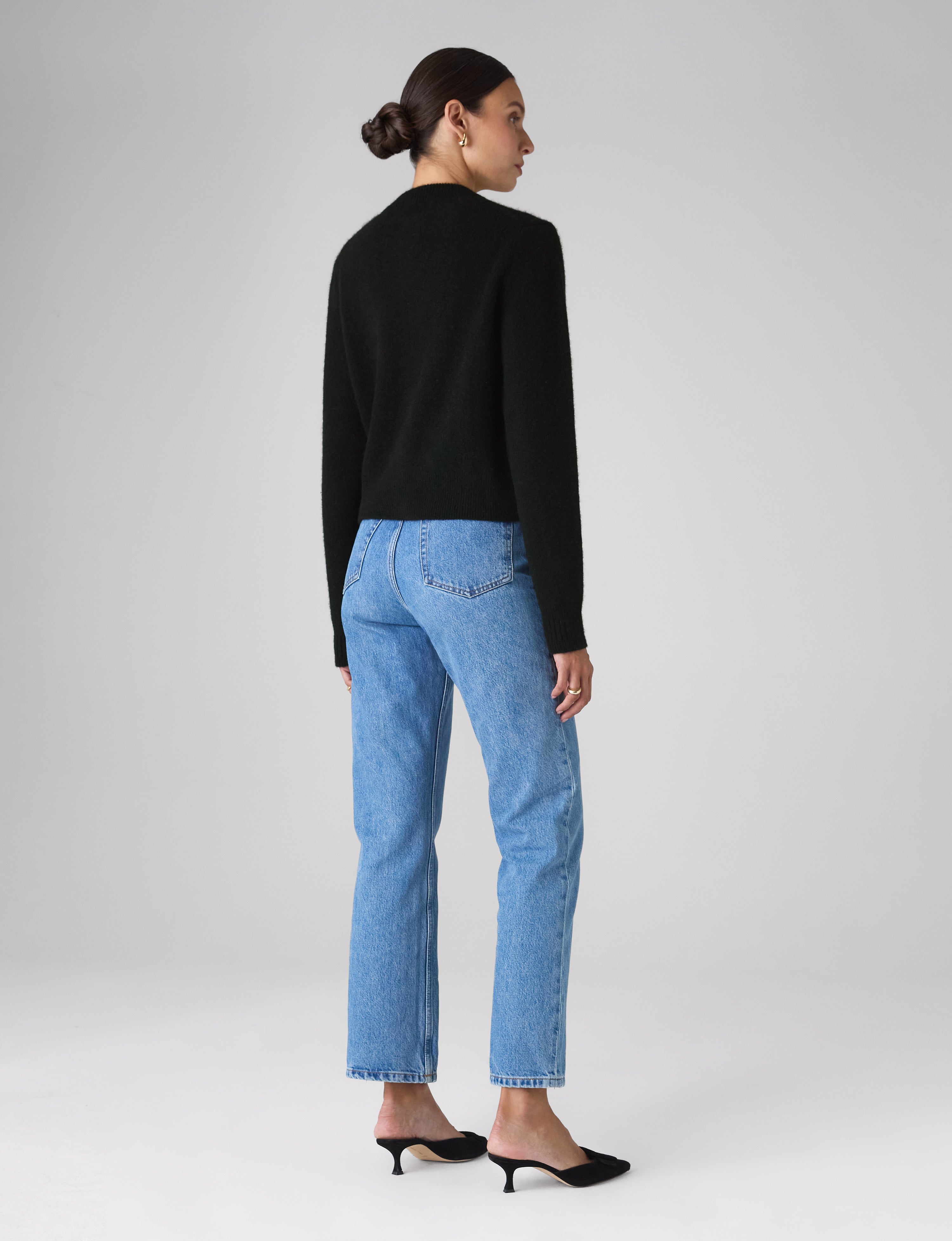 美品yori  ヨリタックショルダーニット　ブラック Jura Cardigan: Yak Wool, Black – With Nothing Underneath