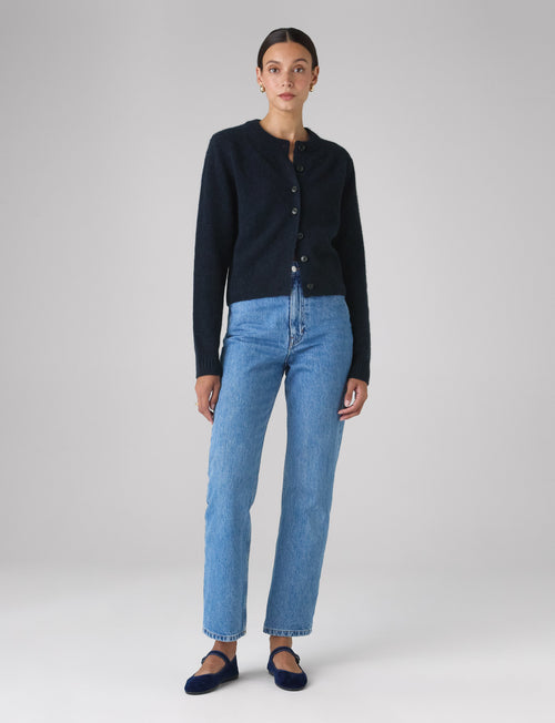 Jura Cardigan: Yak Wool, Navy