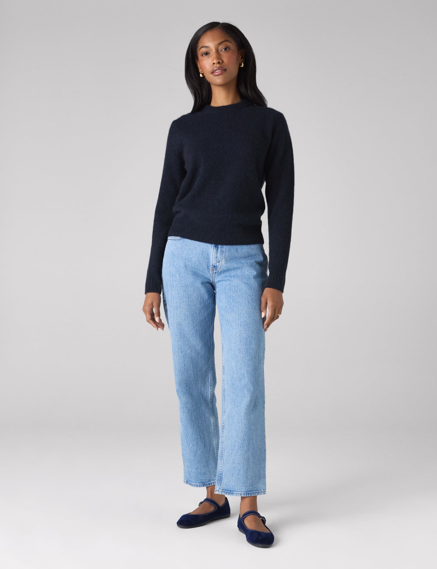 Mull Crew: Yak Wool, Navy Blue