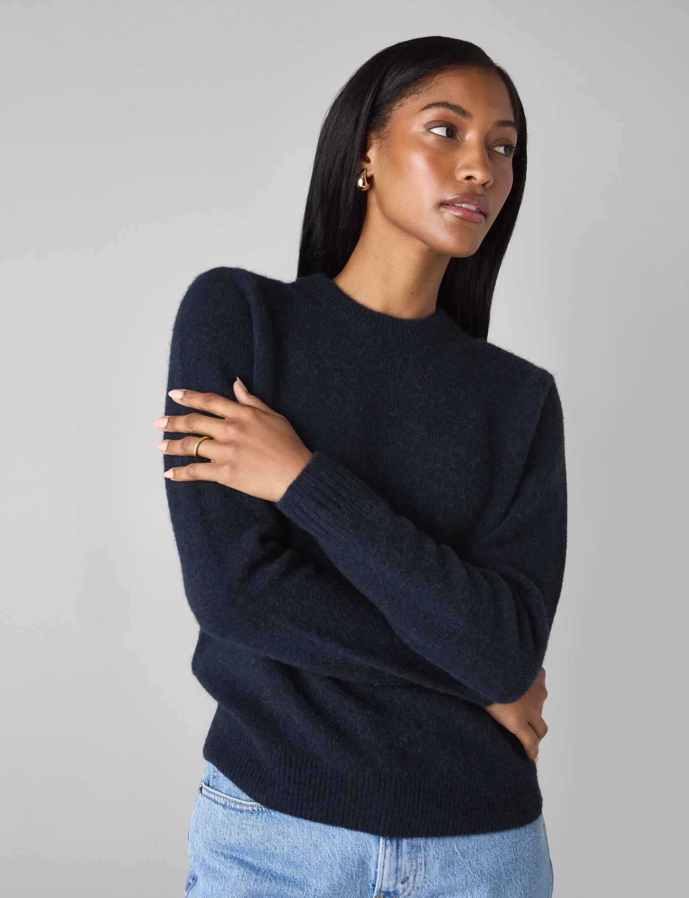 Mull Crew: Yak Wool, Navy Blue