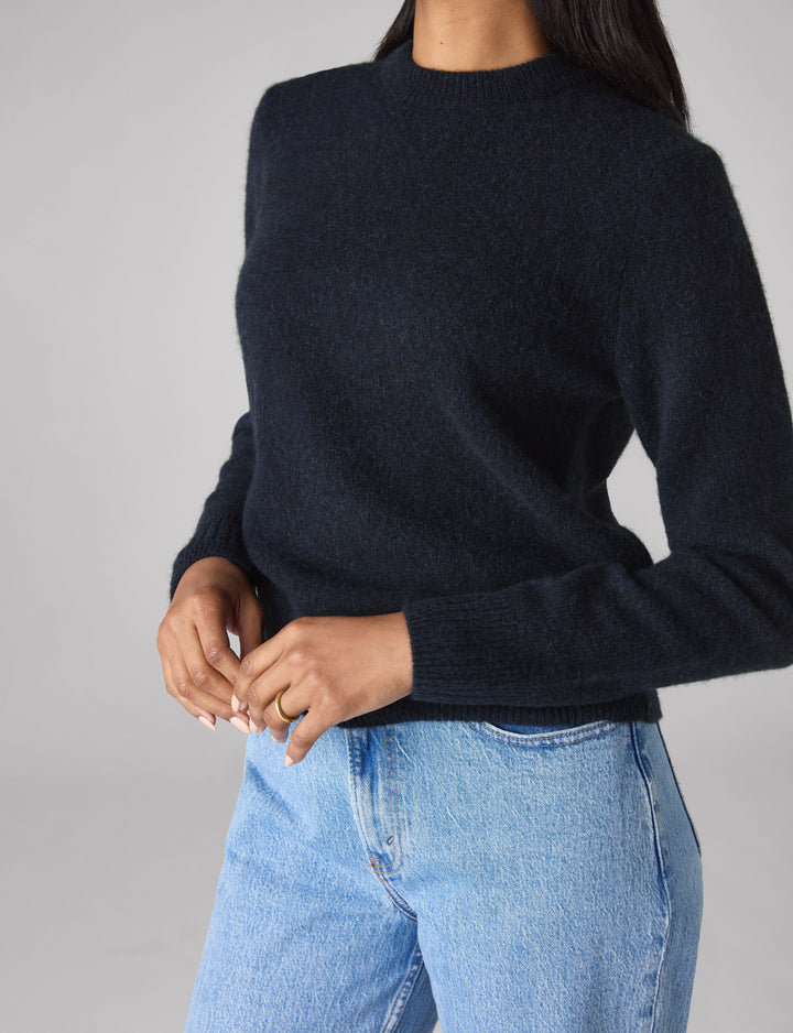 Mull Crew: Yak Wool, Navy Blue