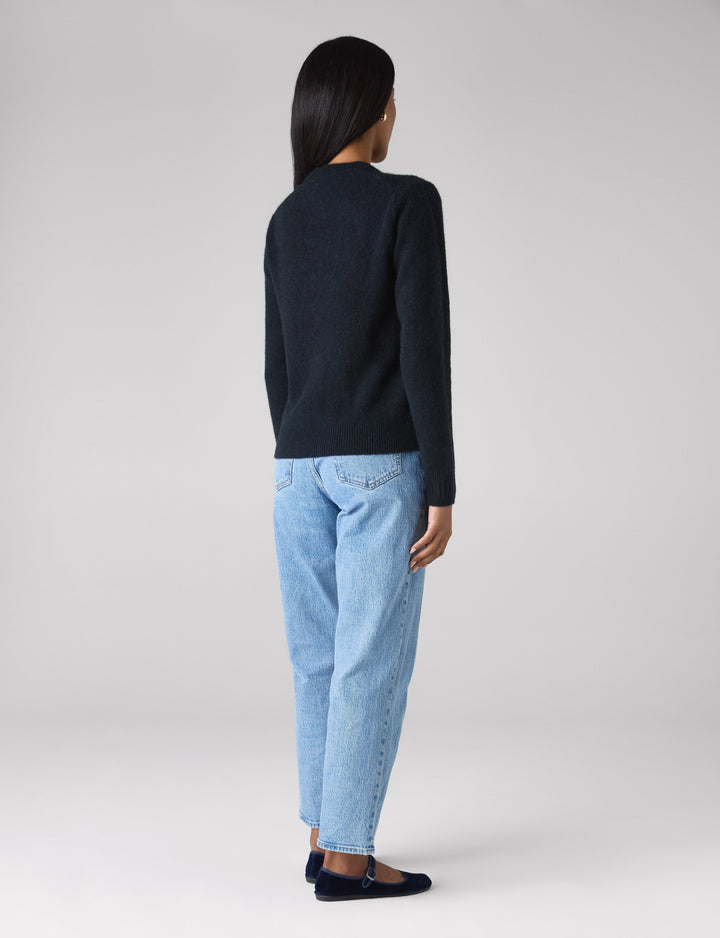 Mull Crew: Yak Wool, Navy Blue