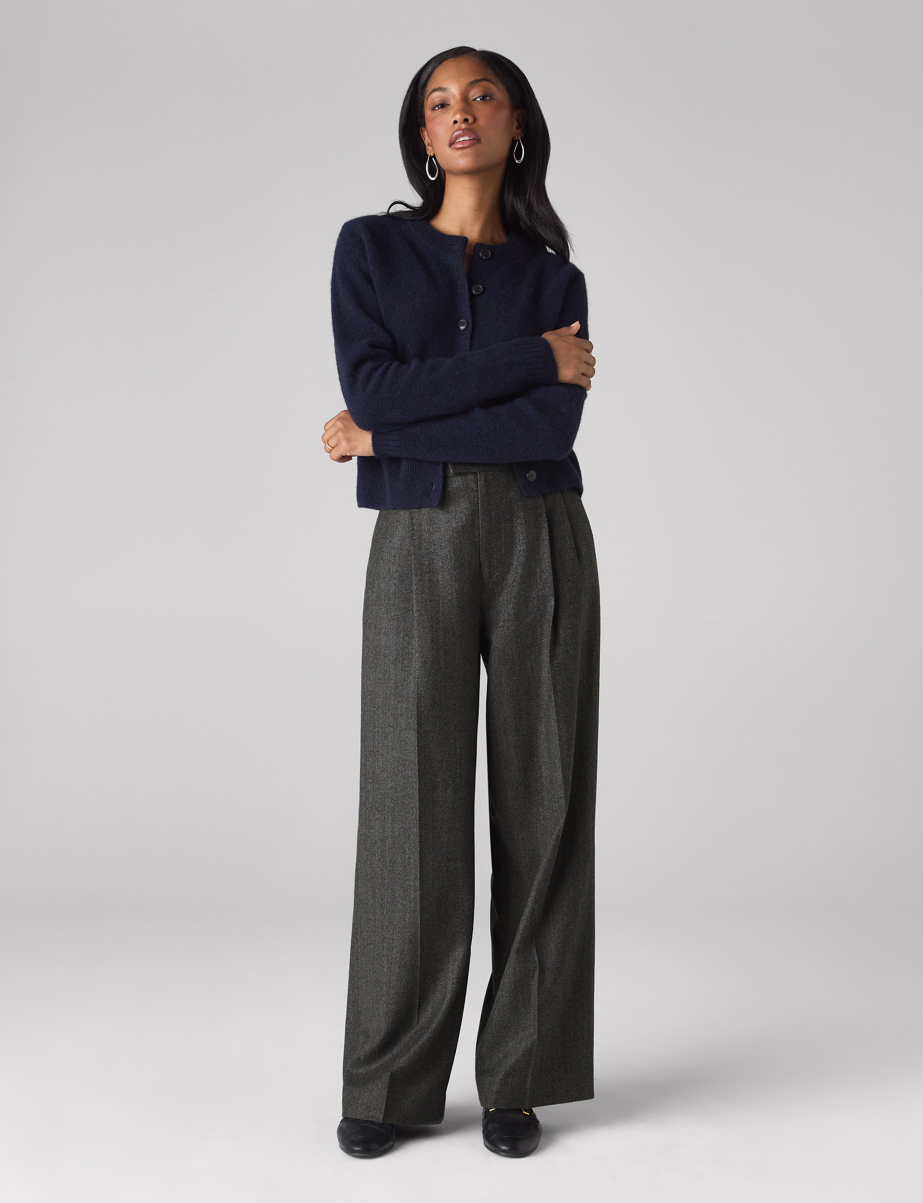 Rampling Trouser: Wool, Grey Herringbone – With Nothing