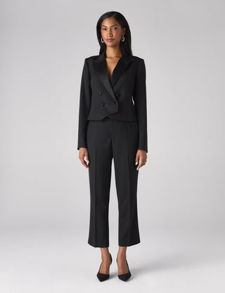 Regent Cigarette Trouser: Suiting Wool, Black